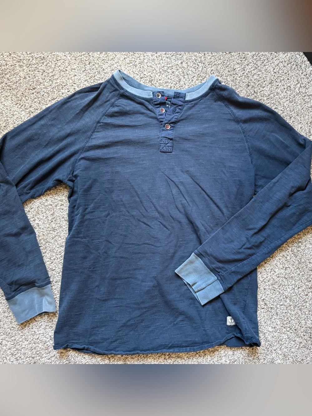 Iron & Resin Navy Long-Sleeve with Light Blue Trim
